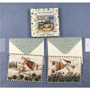 Debbie Mumm 2 Country Garden Notecards + Tea Time Friends Mini Book 1998